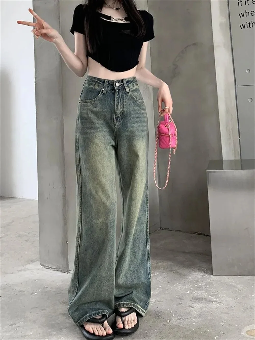 Women Wide Leg Vintage Streetwear Cool Spring Casual Harajuku Fashion Trousers Daily All-match Design Aesthetic New baggy Jeans
Women Wide Leg Vintage Streetwear Cool Spring Casual Harajuku Fashion Trousers Daily All-match Design Aesthetic New baggy Jeans