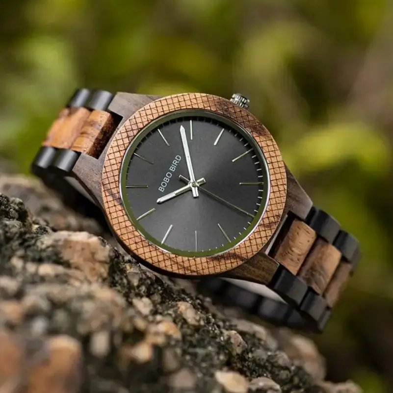 

BOBO BIRD Wood Watch Men's Quartz Watches Timepieces Reloj Hombre Clock Wooden Wristwatch With Gift Box Custom Dropshipping