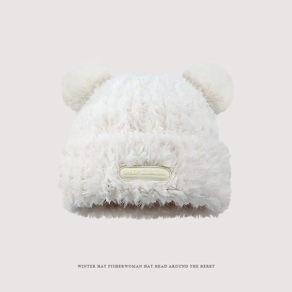 Elastic Hat Thick Plush Women's Winter Hat with Cartoon Bear Ear Decor Elastic Warm Windproof Soft Fuzzy Lady Beanie Cap Cozy
Elastic Hat Thick Plush Women's Winter Hat with Cartoon Bear Ear Decor Elastic Warm Windproof Soft Fuzzy Lady Beanie Cap Cozy