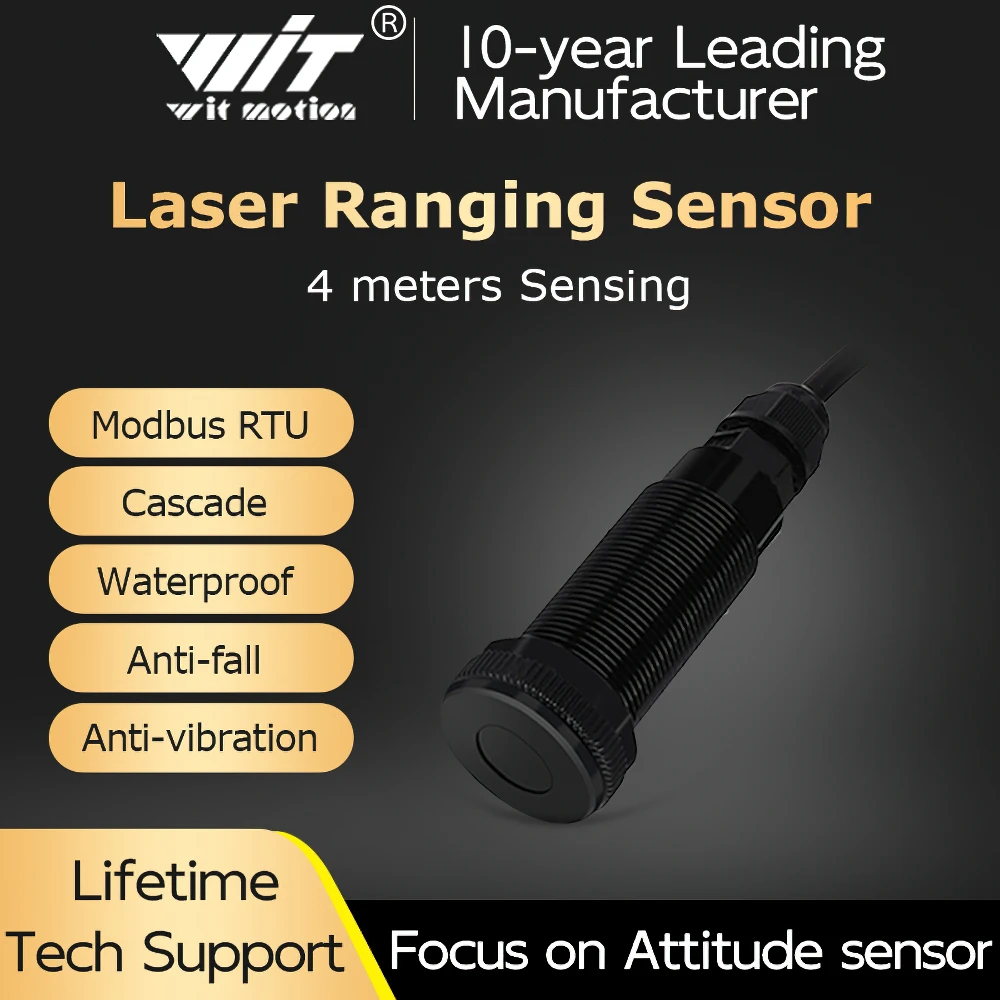 

WT53R Time-of-Flight (ToF)Laser Ranging Sensor Module,VL53L1X Sensor Module Distance 400cm,RS485 Modbus/TTL, TOF050F TOF200F