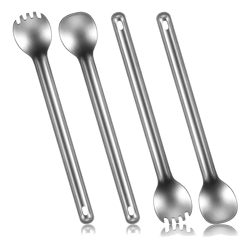 4PCS Long Handle Spork And Spoon Flatware Titanium For Outdoor Camping Backpacking Hiking Travel
4PCS Long Handle Spork And Spoon Flatware Titanium For Outdoor Camping Backpacking Hiking Travel