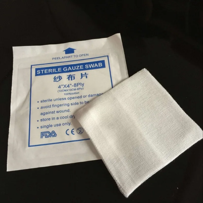 

10pc 10*10cm 8 Layers First Aid High-quality Individually Wrapped Gauze First Aid Waterproof Wound Dressing