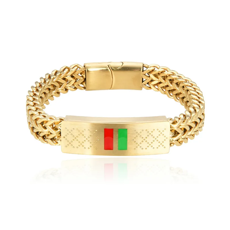 European and American popular stainless steel men's silver gold rose black blue five-color titanium steel bracelet
European and American popular stainless steel men's silver gold rose black blue five-color titanium steel bracelet