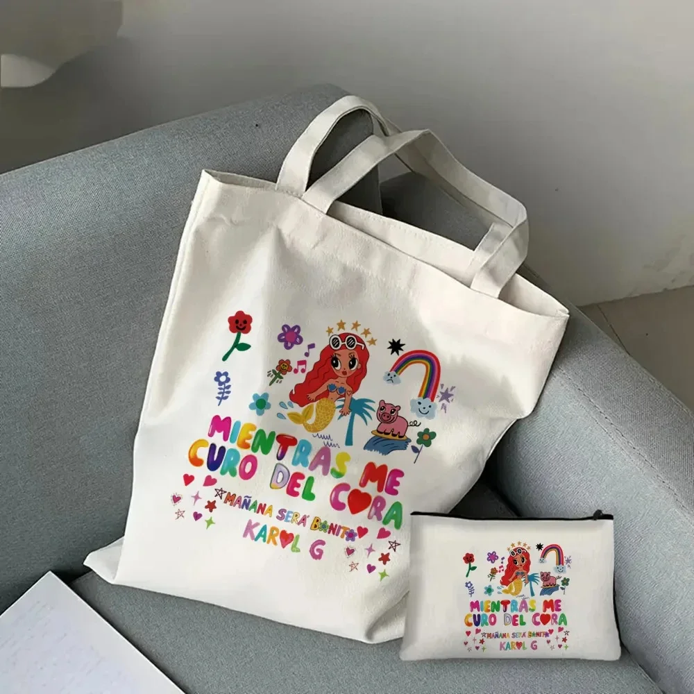 2pcs Ladies Karol G Fashion Cosmetic Bag Set - Canvas Shoulder Handbag 5 S13de8831c7dc4bb2912f897aa22ff117l