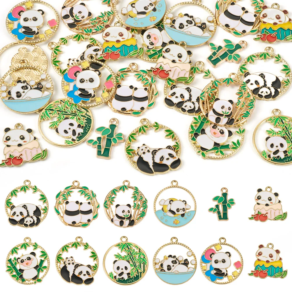 24Pcs Animal Panda Charm Alloy Enamel Panda Bamboo Pendants for Earring Bracelet Necklace Jewelry Making Accessories
24Pcs Animal Panda Charm Alloy Enamel Panda Bamboo Pendants for Earring Bracelet Necklace Jewelry Making Accessories