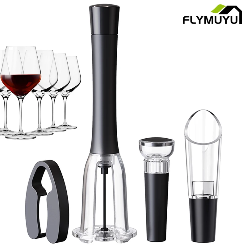Air Pressure Wine Opener Portable Wine Bottle Pin Cork Remover Air Pump Bottle Openers with Wine Cork, Pourer & Cutter Bar Tool
Air Pressure Wine Opener Portable Wine Bottle Pin Cork Remover Air Pump Bottle Openers with Wine Cork, Pourer & Cutter Bar Tool