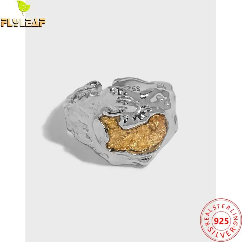 Platinum Plating Irregular Gold Foil Rings For Women 925 Sterling Silver Light Luxury Open Ring Femme Fine Jewelry
Platinum Plating Irregular Gold Foil Rings For Women 925 Sterling Silver Light Luxury Open Ring Femme Fine Jewelry