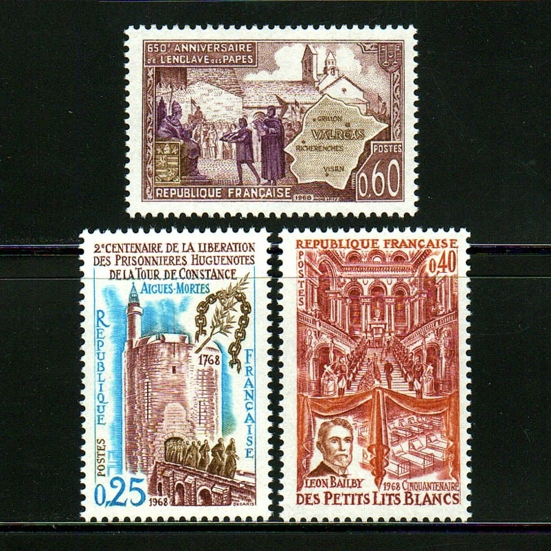

3Pcs/Set New France Post Stamp 1968 Historical Ancient Buildings Engraving Postage Stamps MNH
