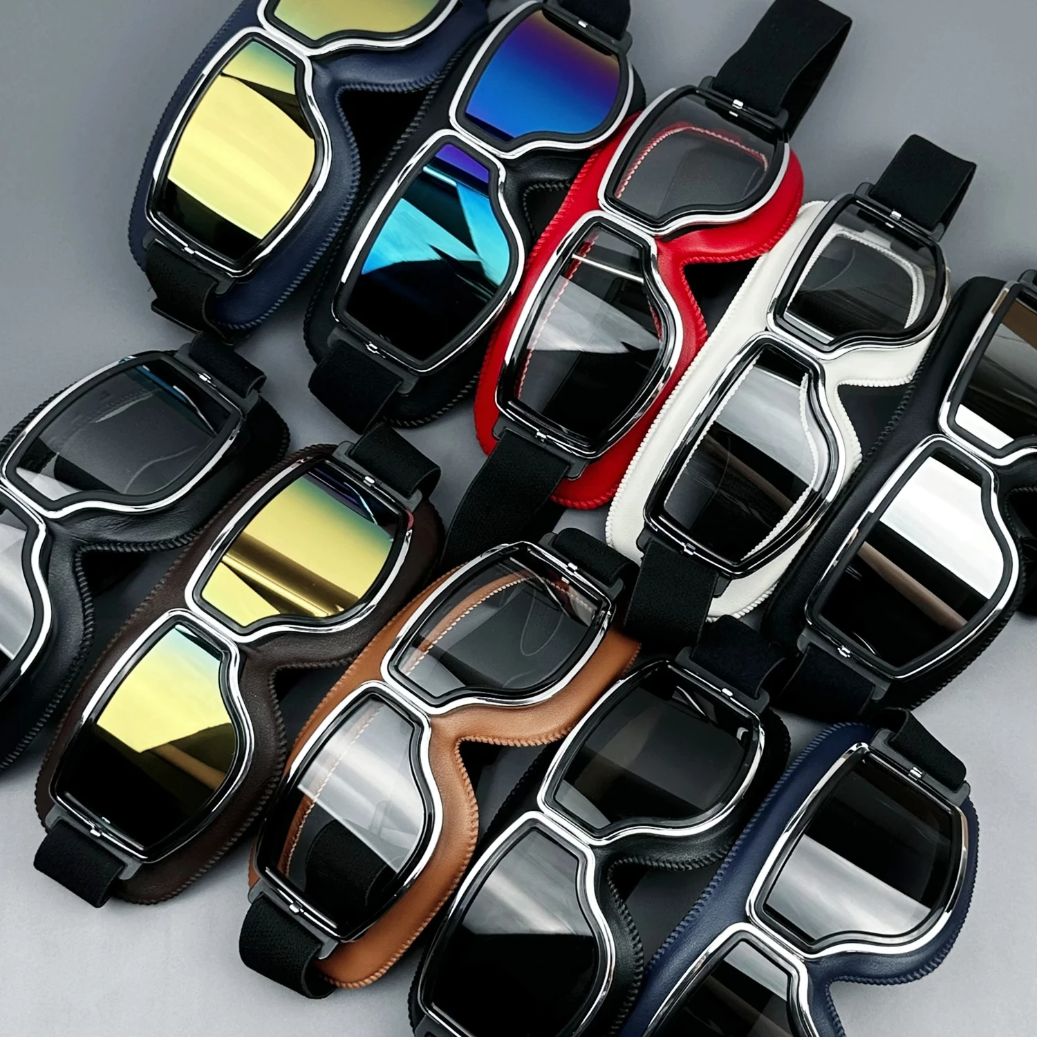 Мотоциклетные очки в стиле ретро, кожаные винтажные ветрозащитные универсальные, для велоспорта, лыжного спорта, шлема Harley
Мотоциклетные очки в стиле ретро, кожаные винтажные ветрозащитные универсальные, для велоспорта, лыжного спорта, шлема Harley