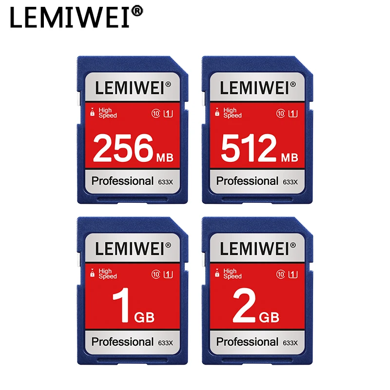 

LEMIWEI High Speed SD Card 256MB 512MB 1GB 2GB Professional Camera Card 100% Real Capacity C10 U1 SD Memory Card