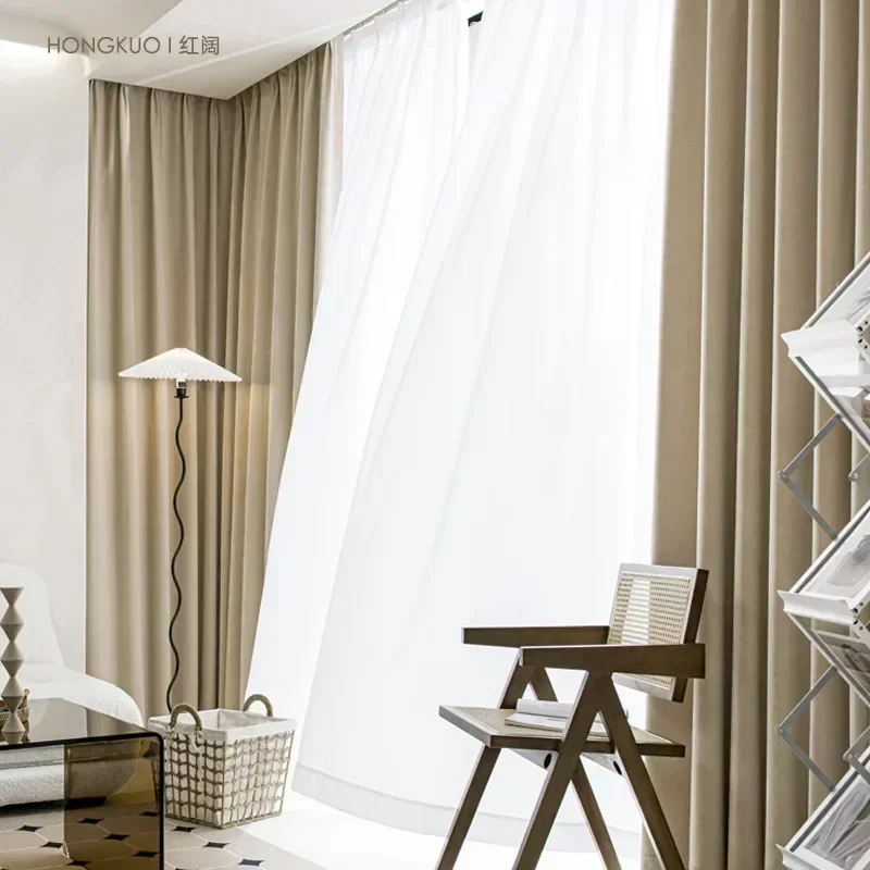 

10137-STB- Curtain for Living Room Modern Grey Curtains for Bedroom 80-90% Light Shading Blackout Drapes