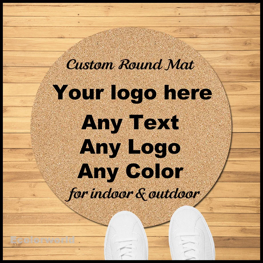 Персонализированный круглый Придверный коврик, Придверный коврик из ПВХ, круглые коврики, коврик на заказ, напольный коврик для декора кафе, бара, магазина, клуба, компании 
Персонализированный круглый Придверный коврик, Придверный коврик из ПВХ, круглые коврики, коврик на заказ, напольный коврик для декора кафе, бара, магазина, клуба, компании