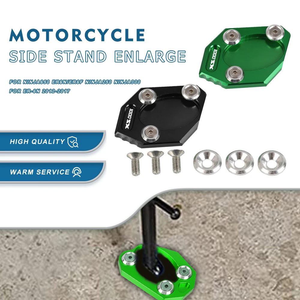 

Kickstand Foot Side Stand Extension Pad Support Plate Enlarge For Kawasaki NINJA 400R Z1000 Z1000R Z1000SX ZX6R ZX636 Z800 ZX10R