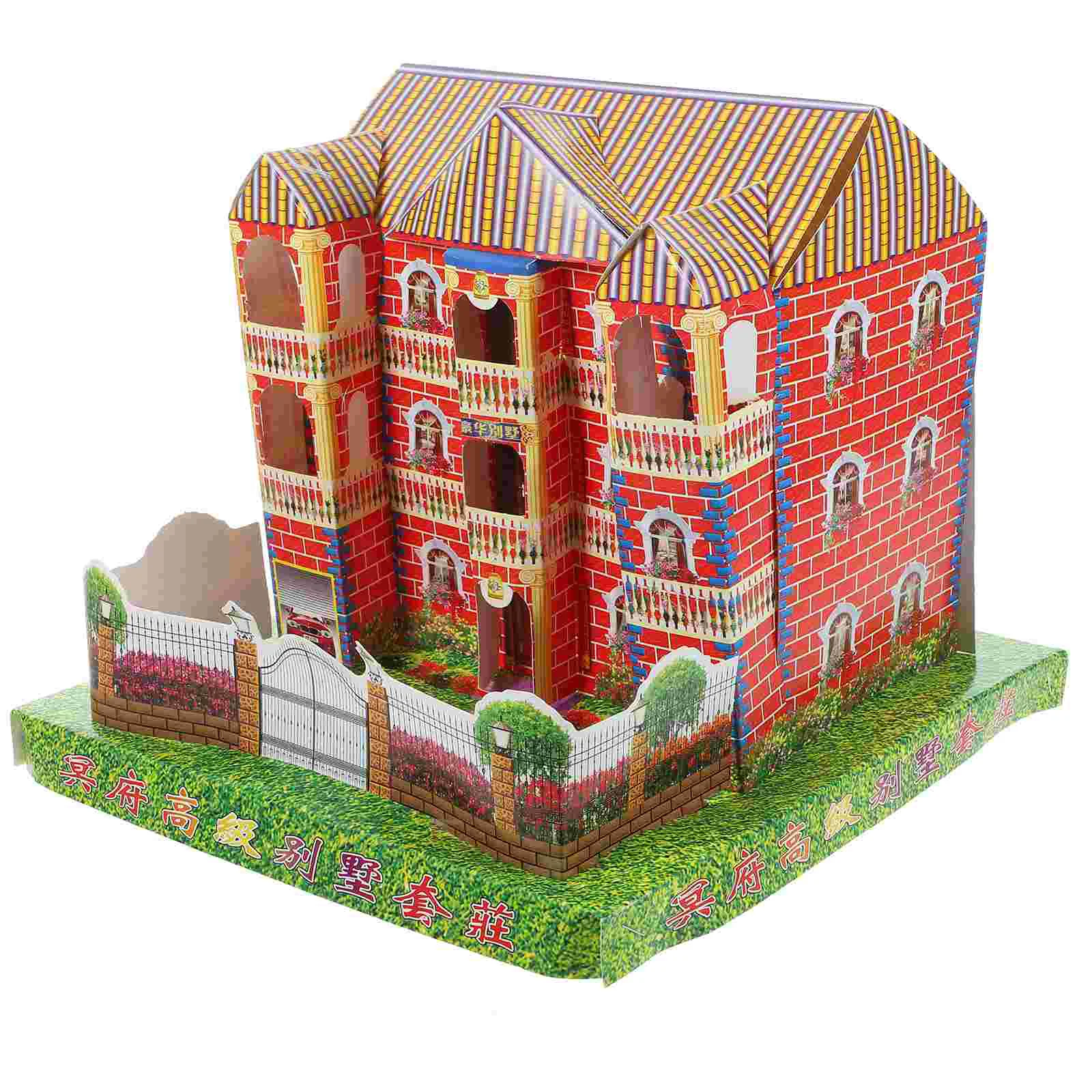 Chinese Ancestor Money Chinese Josspaper Three-Storey Villa Papercraft Sacrificial Incense Paper Burn Heaven Papercraft Ancestor 
Chinese Ancestor Money Chinese Josspaper Three-Storey Villa Papercraft Sacrificial Incense Paper Burn Heaven Papercraft Ancestor