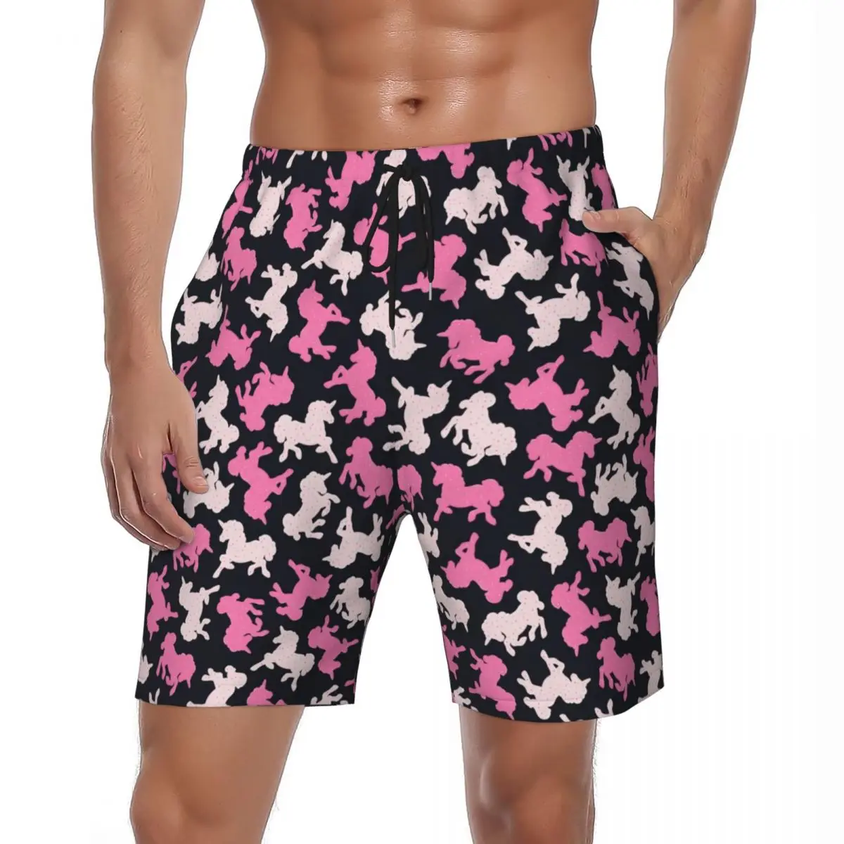 

Horse Board Shorts Summer Kawaii Animal Print Sportswear Beach Short Pants Men's Fast Dry Hawaii Design Plus Size Swim Trunks
