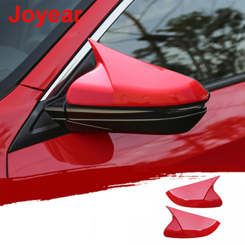 

For Honda Civic 10th 2016-2021 Car Decorative Horn Carbon Fiber Rearview Mirror Cover Anti-collision Sticker Accessories