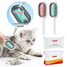 Clean Cat Brush Cat Dog Hair Removal Comb with Wipes Sticky Brush Cat Accessories Pet Products Grooming Supplies