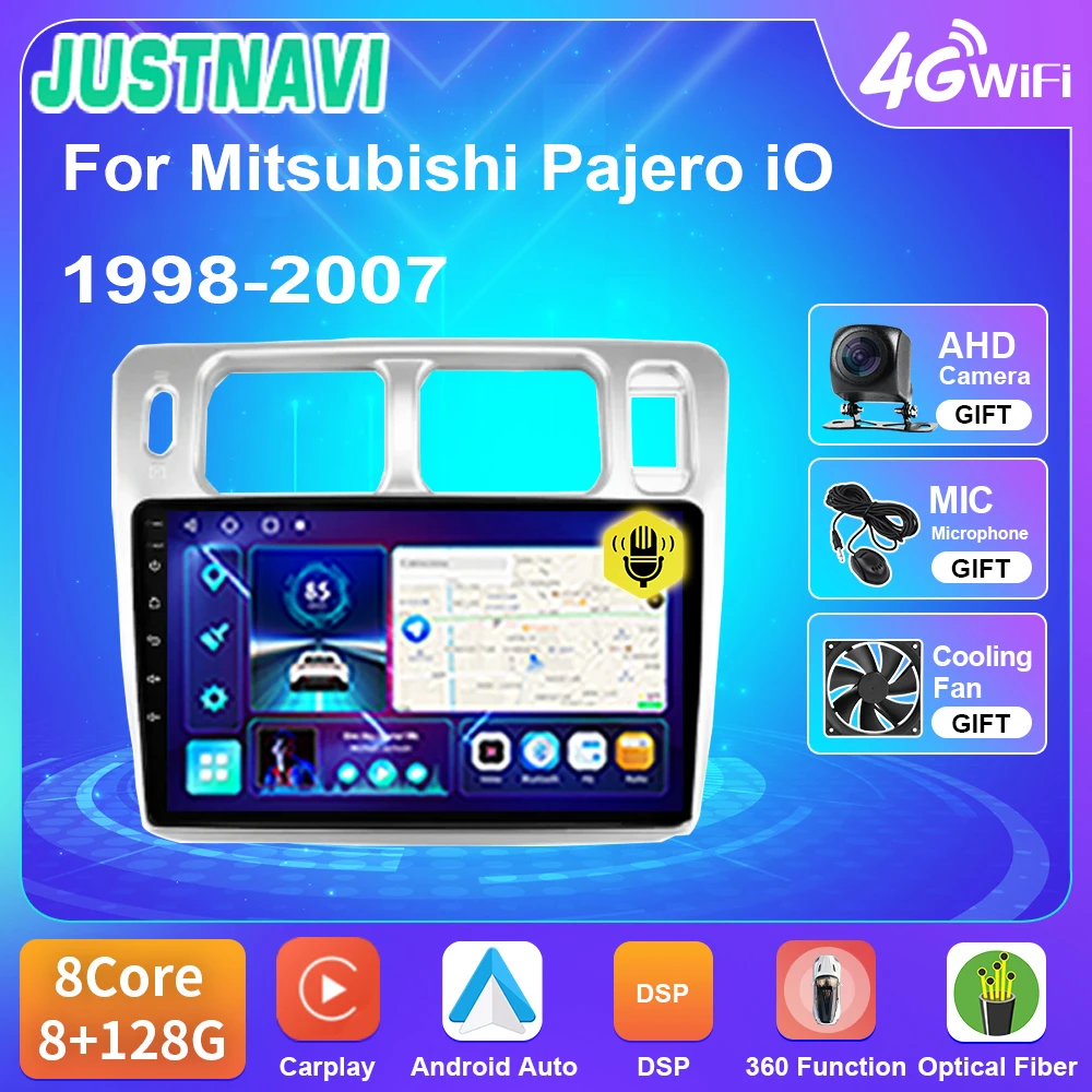 

JUSTNAVI Car Radio For Mitsubishi Pajero iO 1998-2007 Android 10 4G WIFI BT DSP RDS Android Auto Carplay GPS Navigation No DVD
