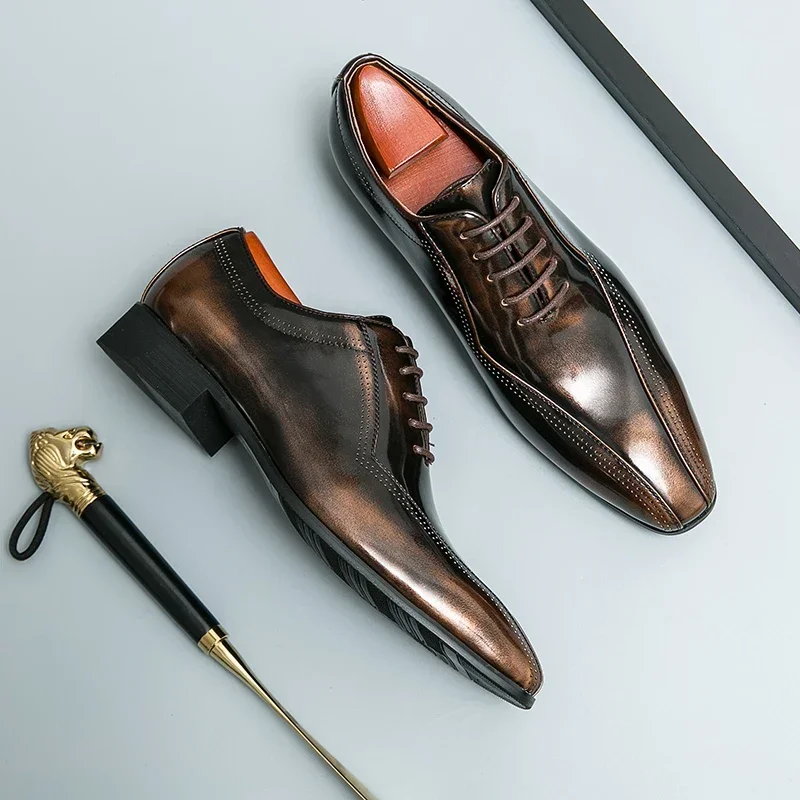 New Business Men's Shoes Oxfords Square Toe Lace-up Spring Autumn Brown Black Mens Dress Shoes Zapatos De Vestir Hombre
New Business Men's Shoes Oxfords Square Toe Lace-up Spring Autumn Brown Black Mens Dress Shoes Zapatos De Vestir Hombre