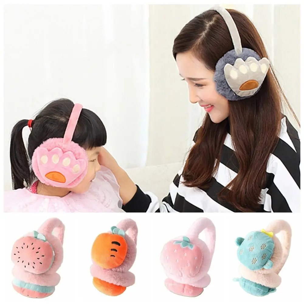 

Unisex Kids Ear Muffs Creative Cold Resistance Plush Cartoon Fruit Ear Muff Multicolor Warmers Panda Earmuffs