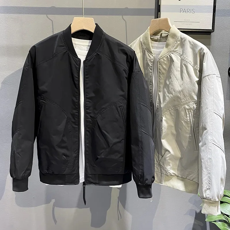Baseball Male Coat Korean Solid Color Trend Spring Autumn Short Jacket High Quality Cargo Jackets Men All-match Bomber Jacket
Baseball Male Coat Korean Solid Color Trend Spring Autumn Short Jacket High Quality Cargo Jackets Men All-match Bomber Jacket
