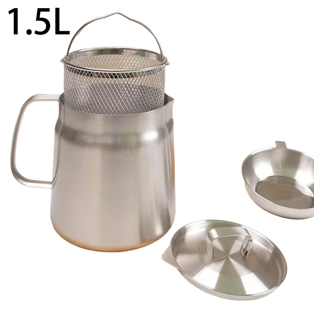304 Stainless Steel Oil Filter Kettle Small Frying Pan With Frying Net Cooking Pot Mini Deep Fryer Comes With Oil Strainer
304 Stainless Steel Oil Filter Kettle Small Frying Pan With Frying Net Cooking Pot Mini Deep Fryer Comes With Oil Strainer