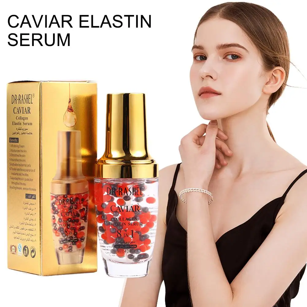 

40ml Gold Collagen Caviar Essence Ampoule Face Essence Up Moisturizing Make Serum Primer Collagen Facial Elastin W1N1
