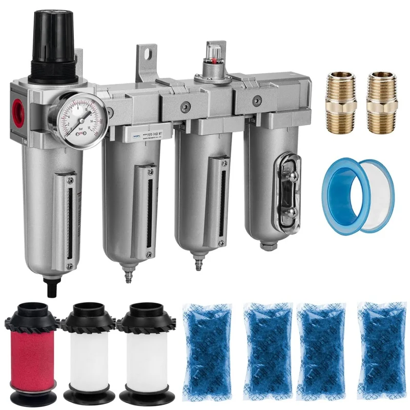 NANPU 3/4" NPT Industrial Grade 4 Stage Air Drying System - Double Particulate Filters, Coalescing Filter, Desiccant Dryer &
NANPU 3/4" NPT Industrial Grade 4 Stage Air Drying System - Double Particulate Filters, Coalescing Filter, Desiccant Dryer &