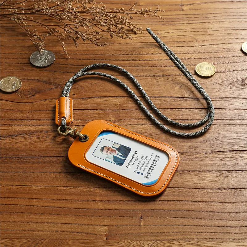 Genuine Leather Badge Holder For Men Women Vintage Handmade ID Employee Business Student Bus Access Card Case Cover With Lanyard
Genuine Leather Badge Holder For Men Women Vintage Handmade ID Employee Business Student Bus Access Card Case Cover With Lanyard