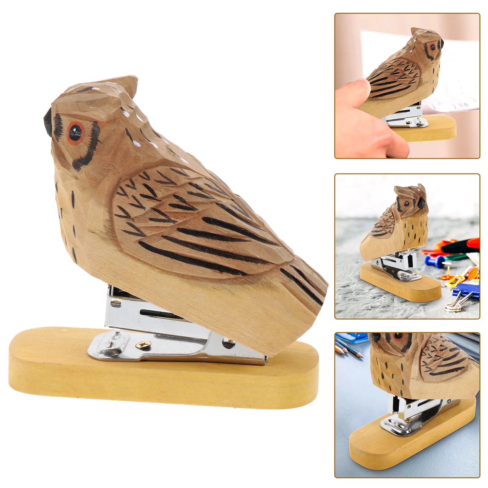Desktop Stapler Mini Animal Stapler Wooden Owl Figurine Convenient Hand Stapler Desktop Stitcher Home Company Office
Desktop Stapler Mini Animal Stapler Wooden Owl Figurine Convenient Hand Stapler Desktop Stitcher Home Company Office