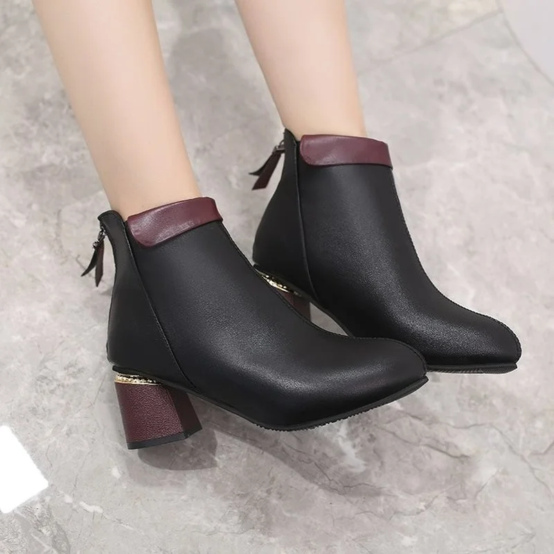 Women Ankle Boots Pumps Shoes Winter Autumn Ladies Warm High Heels Pumps Pu Leather Fashion Pointed Toe Zip Short Boots
Women Ankle Boots Pumps Shoes Winter Autumn Ladies Warm High Heels Pumps Pu Leather Fashion Pointed Toe Zip Short Boots