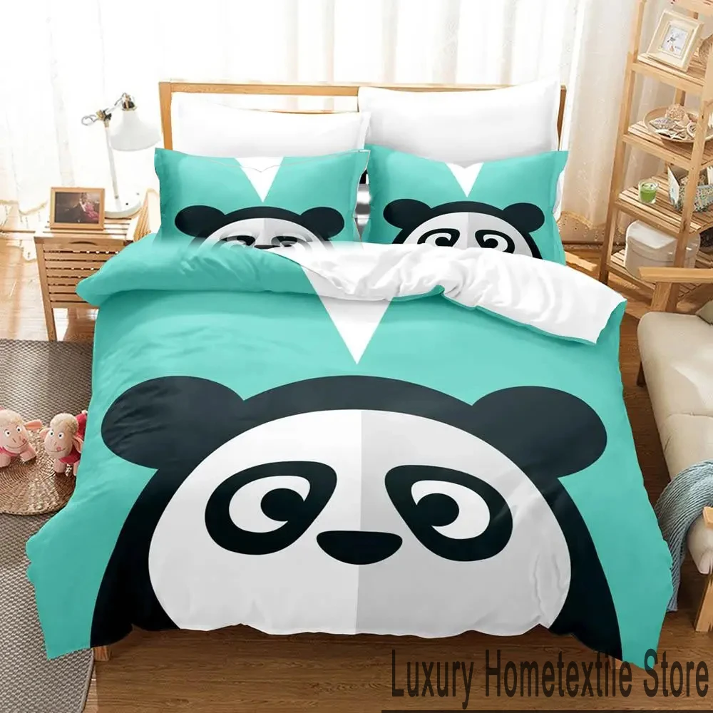 

3D Print Cartoon Panda Bedding Set Duvet Cover Bed Set Quilt Cover Pillowcase Comforter king Queen Size Boys Adult Bedding Set