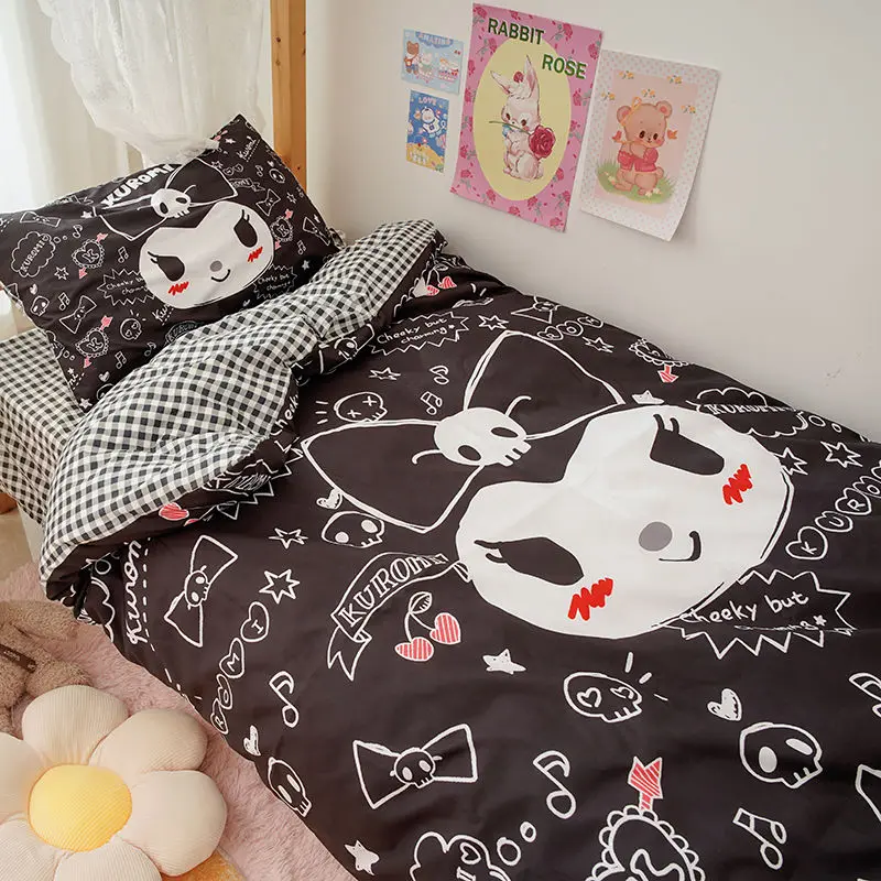 Sanrio Kawaii cut cartoon series Kuromi Cinnamoroll cartoon cute student dormitory three piece set with single bed at home
Sanrio Kawaii cut cartoon series Kuromi Cinnamoroll cartoon cute student dormitory three piece set with single bed at home