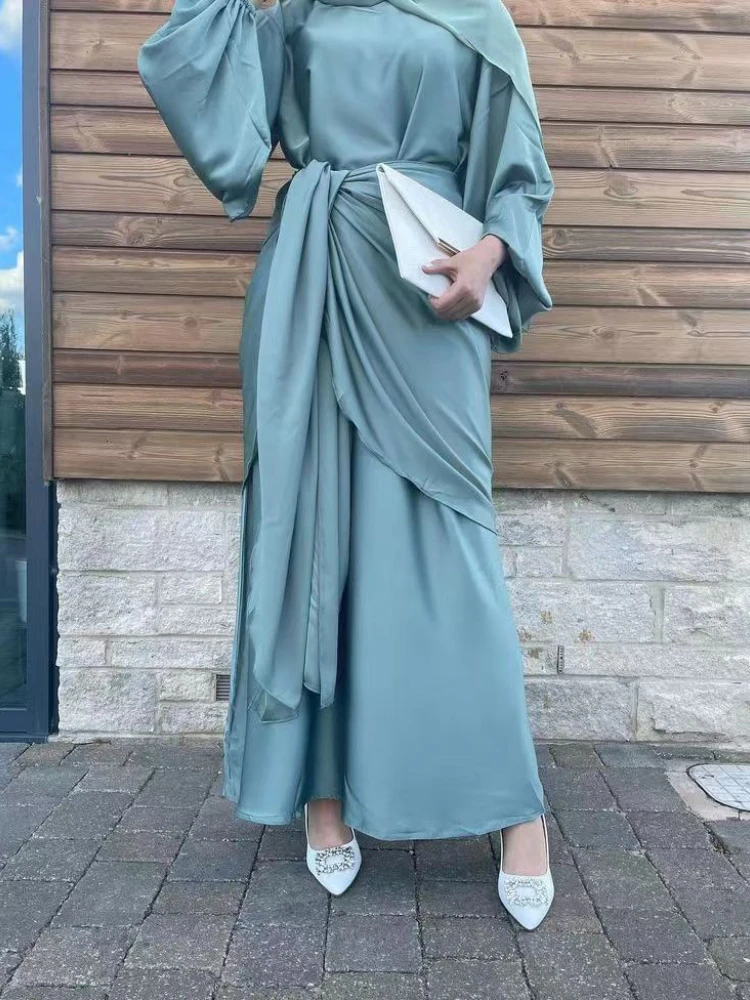 Prayer Muslim Dress Women Abaya 2 Piece Set Belted Morocco Party Dress Kaftan Turkey Arab Long Robe Vestidos Dubai Dresses 2023
Prayer Muslim Dress Women Abaya 2 Piece Set Belted Morocco Party Dress Kaftan Turkey Arab Long Robe Vestidos Dubai Dresses 2023