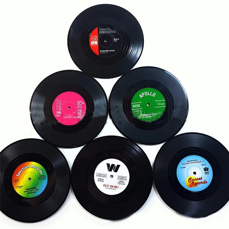 6 Pieces Round Cup Coasters Home Living Room Restaurant Retro Style Vinyl Record Shaped Mug Mats ABS Pads Decoration
6 Pieces Round Cup Coasters Home Living Room Restaurant Retro Style Vinyl Record Shaped Mug Mats ABS Pads Decoration