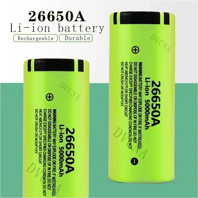 

Brand New 100% Original 26650 20A Rechargeable Lithium Battery 26650A, 3.7V 5000mAh Large Capacity Suitable for Flashlights