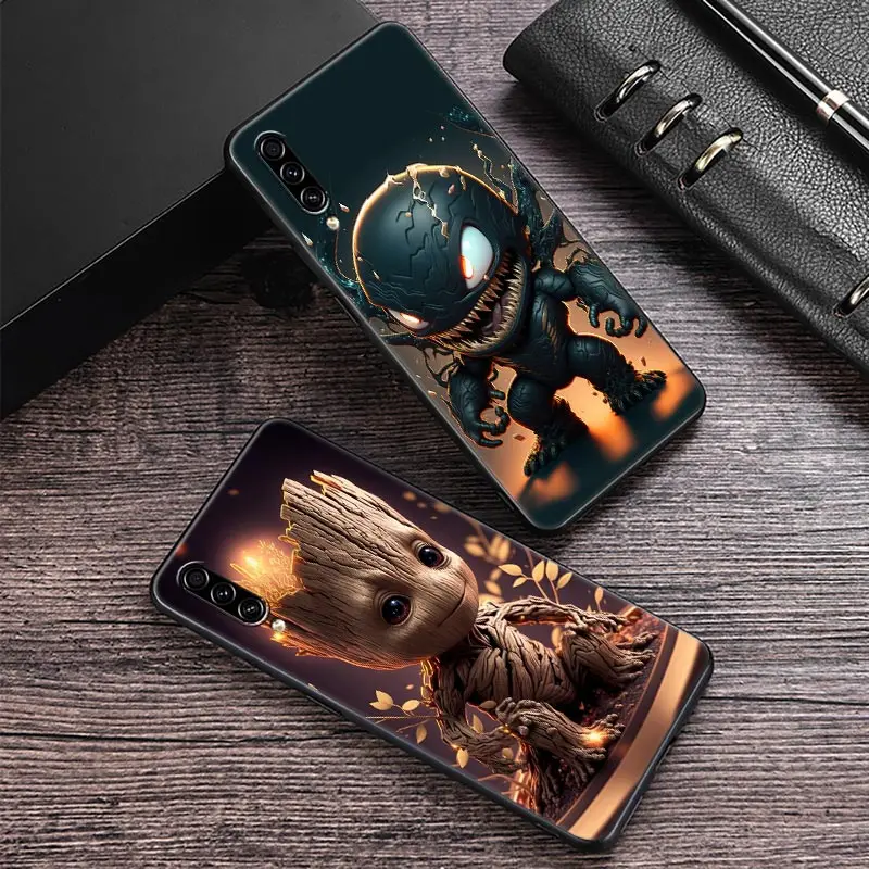 

Baby Cute Marvel Phone Case For Samsung Galaxy A30 A30S A50 S A20E A20 A40 A70 A10 E Note 8 9 10 20 Ultra Back Cover Venom Groot