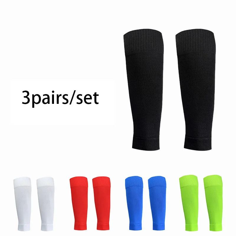 

pairs New Football Socks Shin Pads 3 Leg Cover Men Women Grip Cutsocks