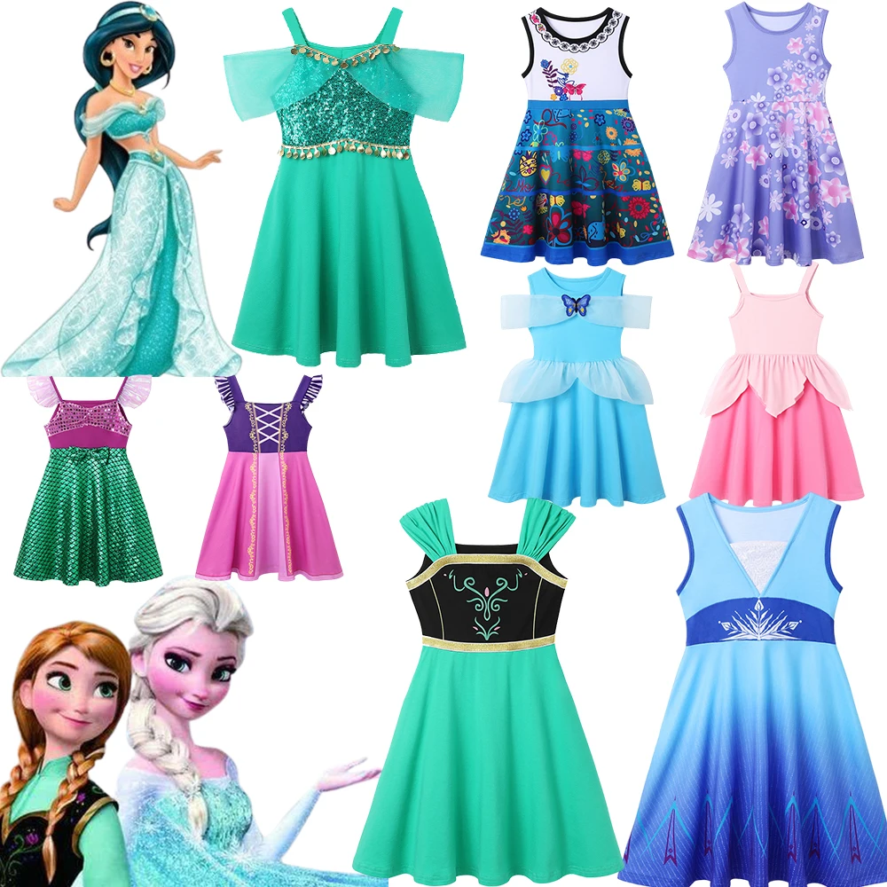 

Disney Frozen Girl Cotton Princess Clothing Elsa Anna Mermaid Girls Dress Captain Cosplay Costume Princess Dress Up 2-10Yr 2024