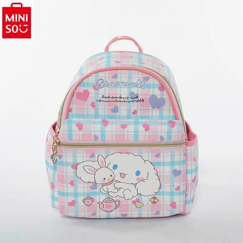 

MINISO Hello Kitty New Backpack PU Backpack Minimalist Large Capacity Casual Sweet Versatile Children's Backpack