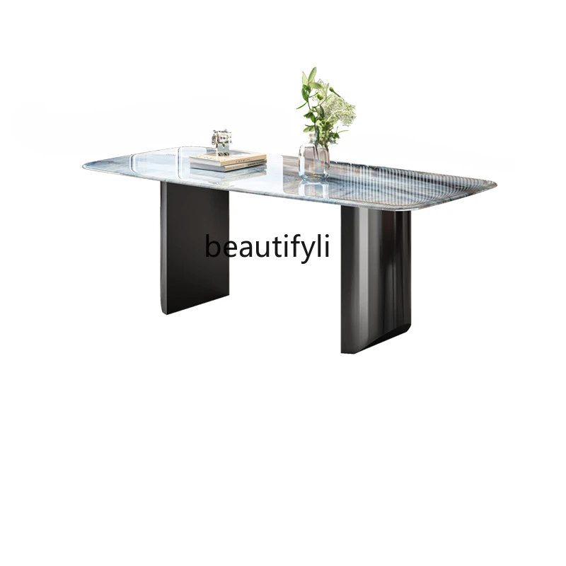 Modern Minimalist Dining Table and Chair Super Crystal Stone Light Luxury Rectangular Marble Top Dining Table
Modern Minimalist Dining Table and Chair Super Crystal Stone Light Luxury Rectangular Marble Top Dining Table
