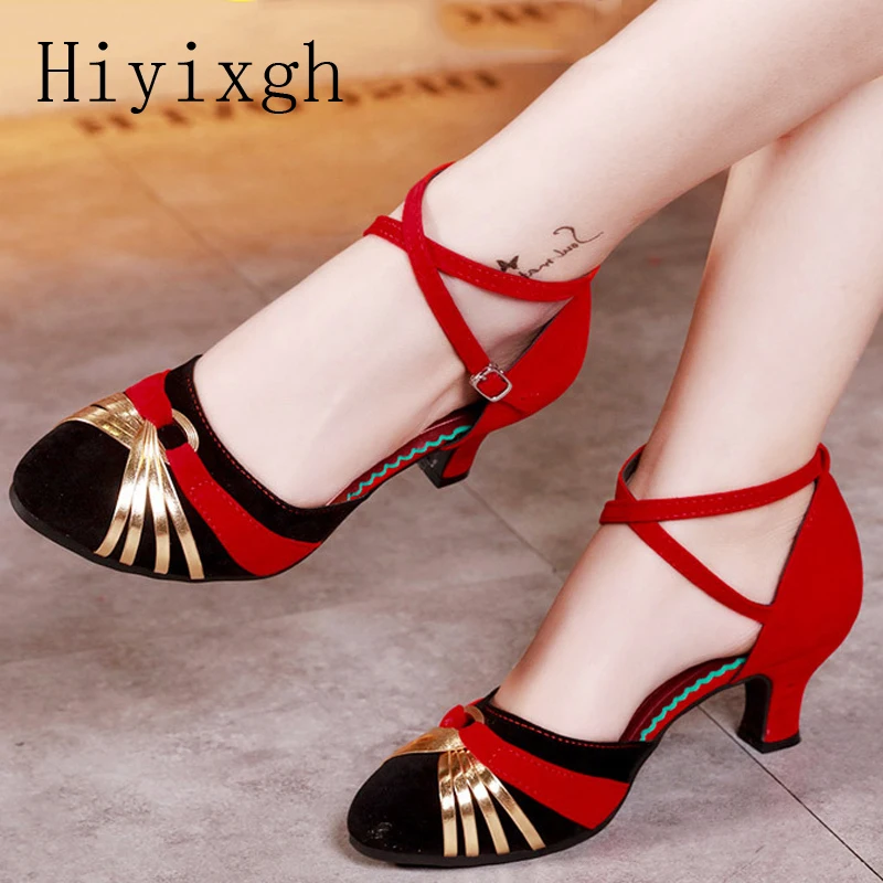 

Dancing Shoes For Women Heel 5.5cm Closed Toe Ballroom Latin Dance Shoes Rubber Sole High Heel Tango Salsa Dance Shoes For Girls