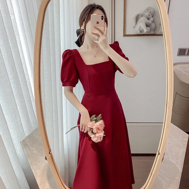 

Backless Red Women's Dress Midi Female Dresses Open Back Xxl Aesthetic on Sale Clearance New in Promotion Elegant and Beautiful