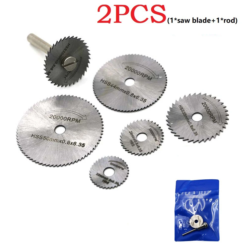

2 Pcs Mini Cutting Disc Wheels Set HSS Circular Saw Blade Metal Cutter Wood Cutter For Dremel Rotary Tool 22mm-50mm