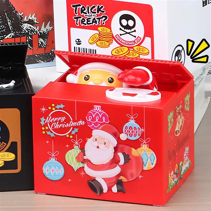 

Коробка для монет с пандой, Электронная Копилка с Санта-Клаусом, автоматизированная копилка с котом и кражом, коробки для денег, подарок для детей на новый год, день рождения, Рождество