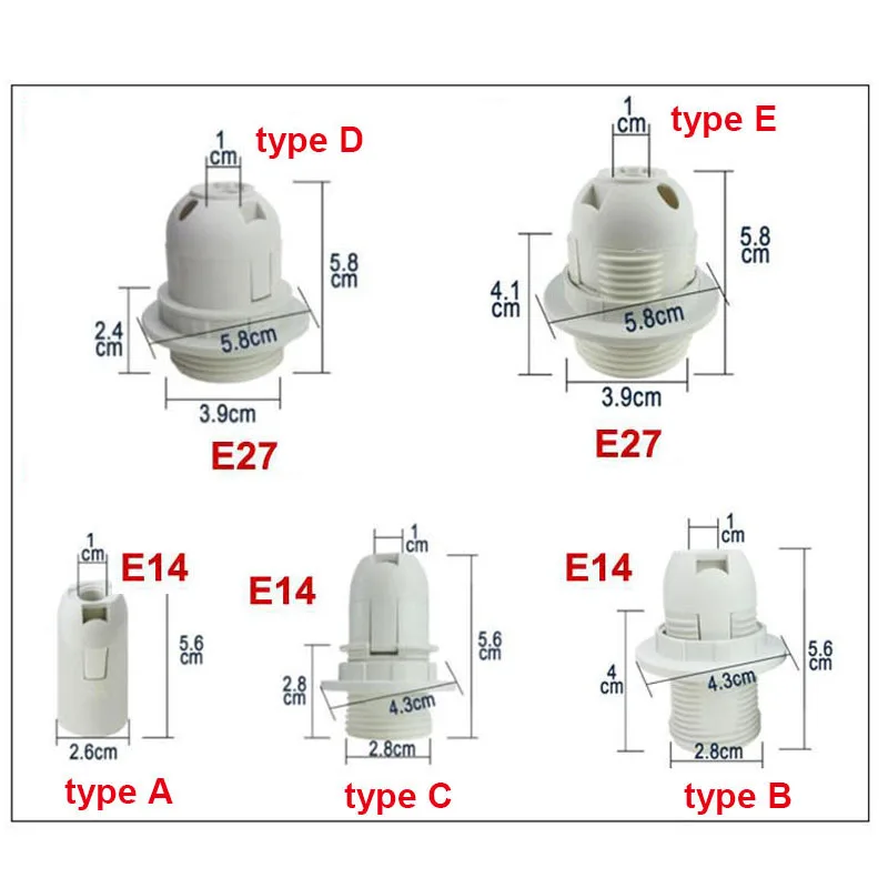 

White black 2A 250V E27 E14 lampholder socket led Light Bulb Lamp base Converter power for Pendant Screw Lamp shade K5