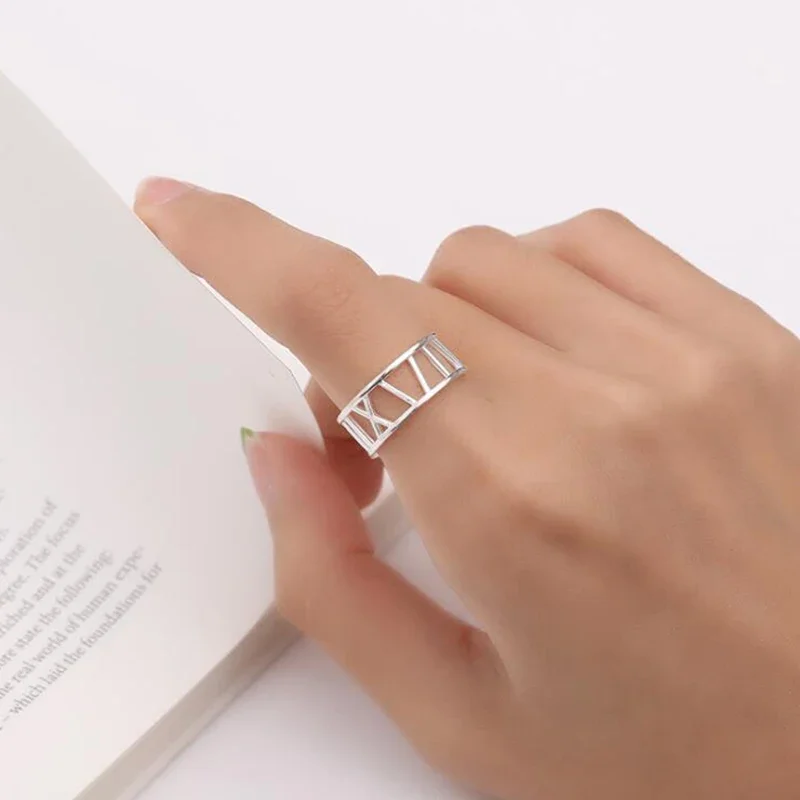 Fashion Silver Irregular Minimalist Hollow Roman Numerals Adjustable Rings for Women Men Couple Party Jewelry Gifts Accessories
Fashion Silver Irregular Minimalist Hollow Roman Numerals Adjustable Rings for Women Men Couple Party Jewelry Gifts Accessories