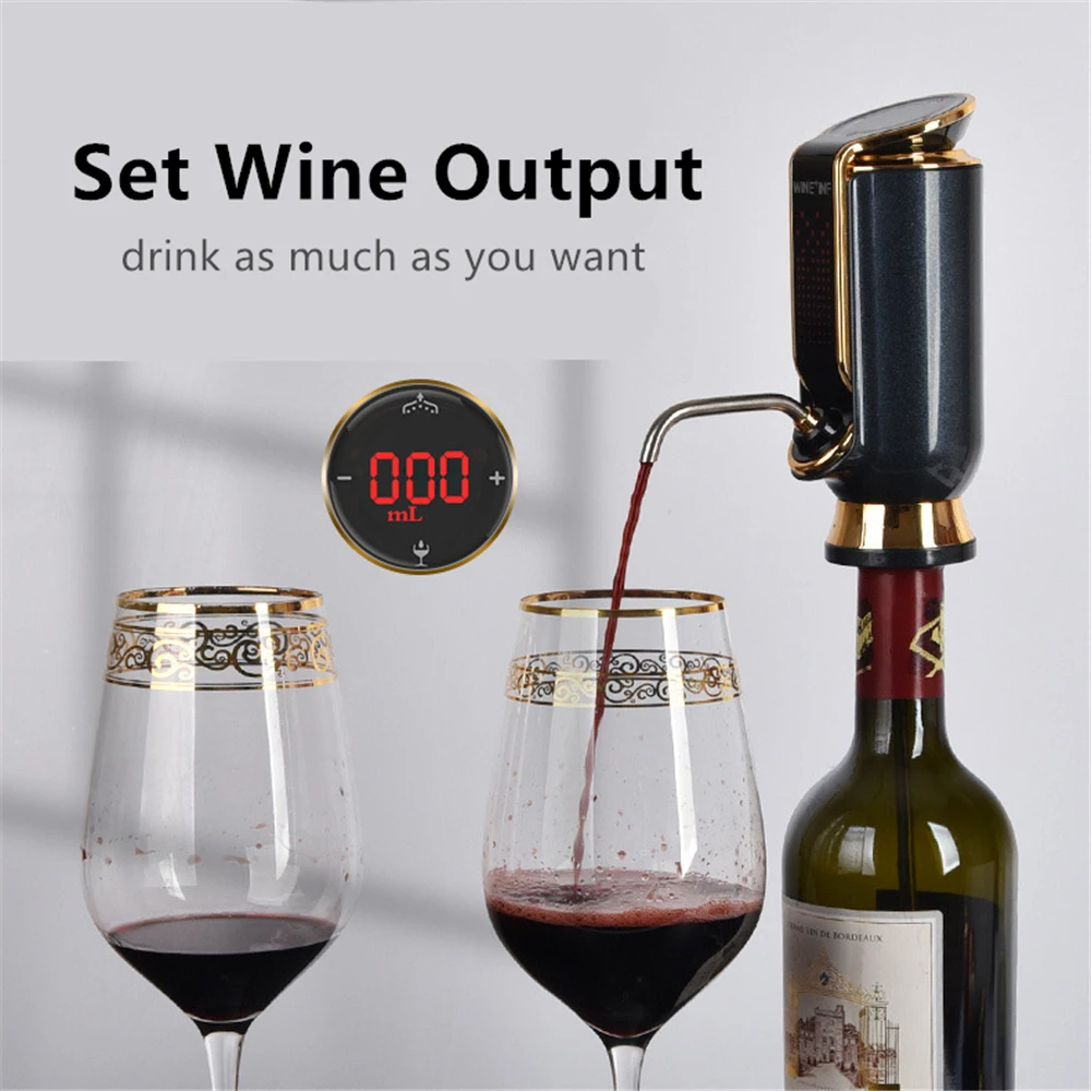 

Electric Red Wine Decanter USB Charging Auto Quick Wine Aerator Vacuum Fresh-keeping 10 days Whiskey Dispenser Cider Wine Pourer