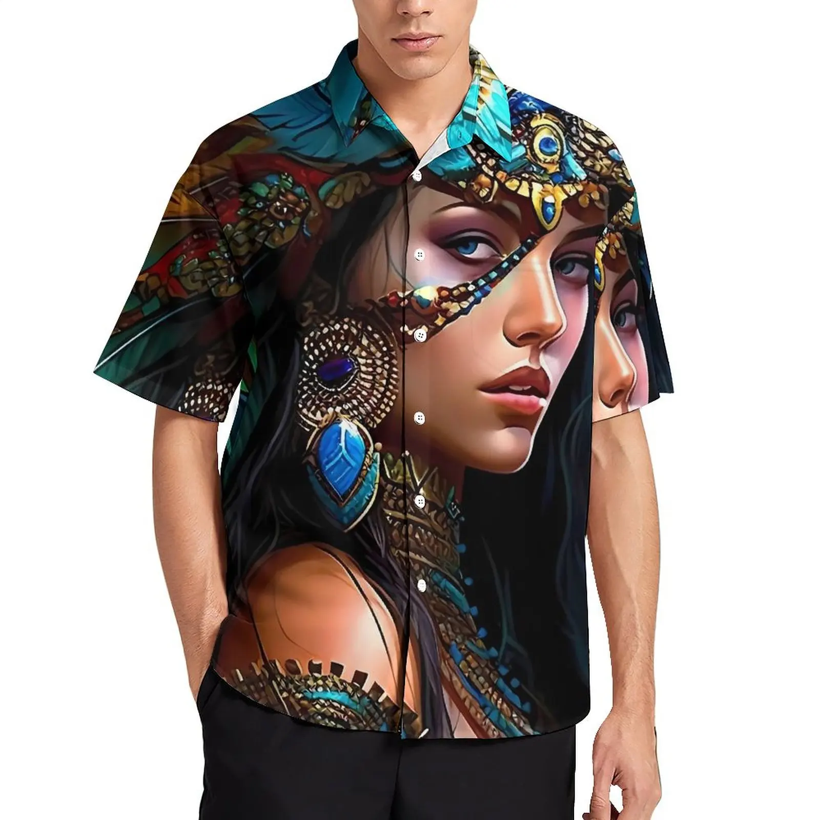Character Vacation Shirt Beautiful Aztec Queen Hawaiian Casual Shirts Men Loose Blouses Short Sleeve Y2K Fashion Graphic Clothes
Character Vacation Shirt Beautiful Aztec Queen Hawaiian Casual Shirts Men Loose Blouses Short Sleeve Y2K Fashion Graphic Clothes