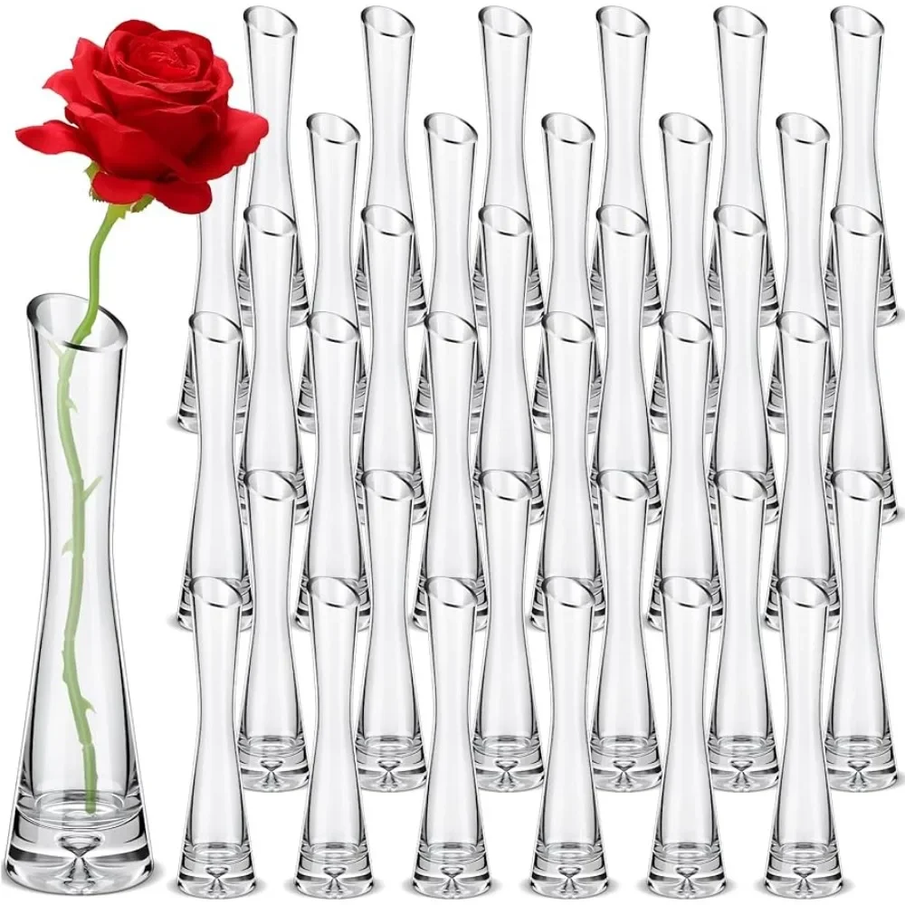 

Set of 36 Tall Glass Vase Single Rose Vase Small Clear Bud Vase for Flower Skinny Decorative Bud Vases Bulk Freight Free Home